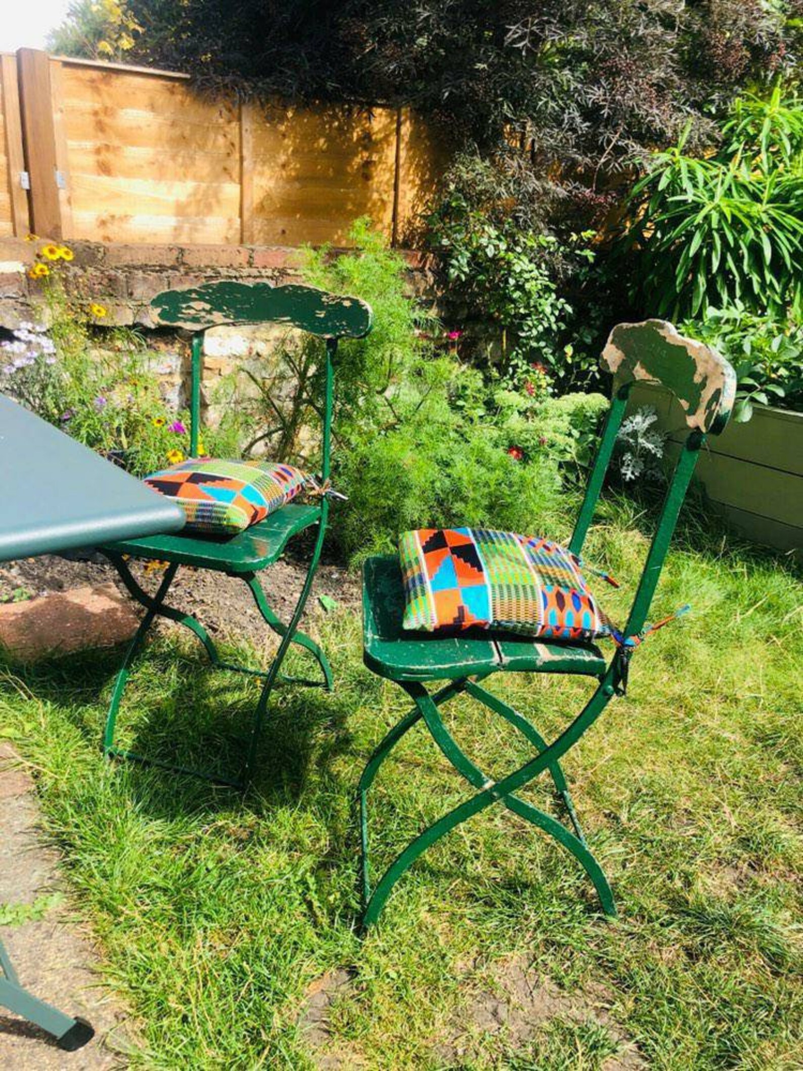 Wax Print Garden Seat Cushion Kente Print Outdoor Cushion Etsy