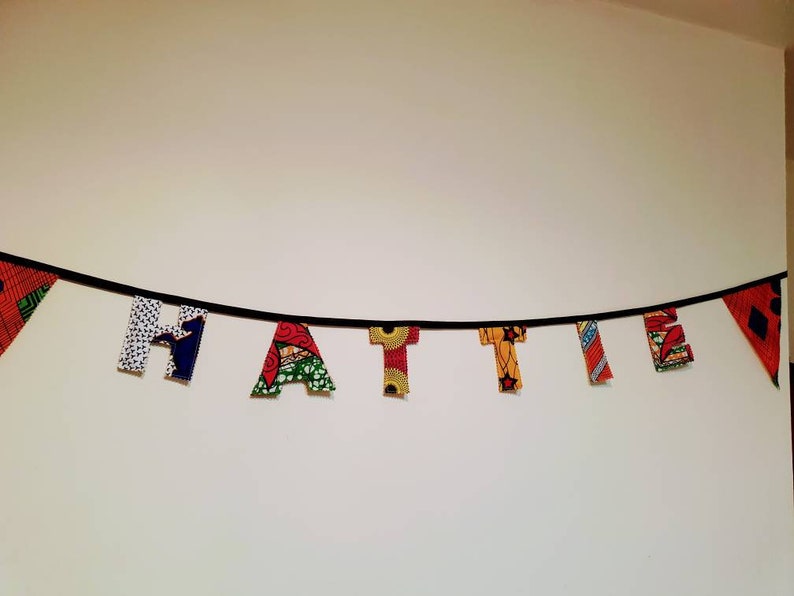 Personalised African Print Bunting, Bright and Bold Decorations image 3