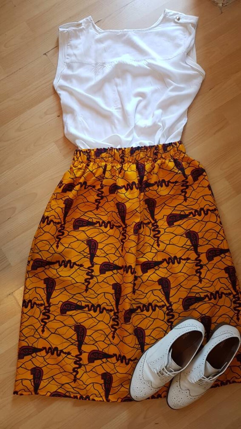 African Print Skirt Adult and Child Orange Red Skirt 0-9years Cotton Skirt Matching Wax Print Skirt