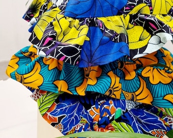 African Print Statement Ruffle Cushion - Assorted Patterns