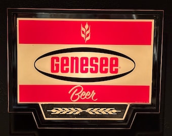2389 - Vintage Original GENESEE BEER Lighted Beer Sign - Good Condition!