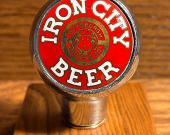2381 - Vintage 1930s IRON CITY Beer Ball Tap Knob - Very Nice! Pittsburgh Brewing Company