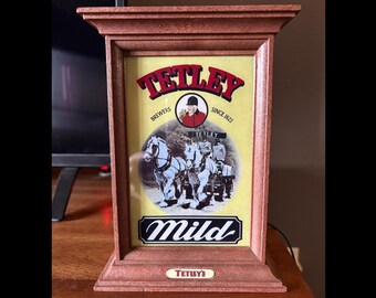 2332  - Very Cool and Rare TETLEY "Mild" Bar-Top or Back-Bar Lighted Sign!  Great, Fun Little Piece!  READ Item Details.