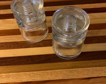 Pair of Vintage Glass Electrical Insulators.  Excellent Condition.