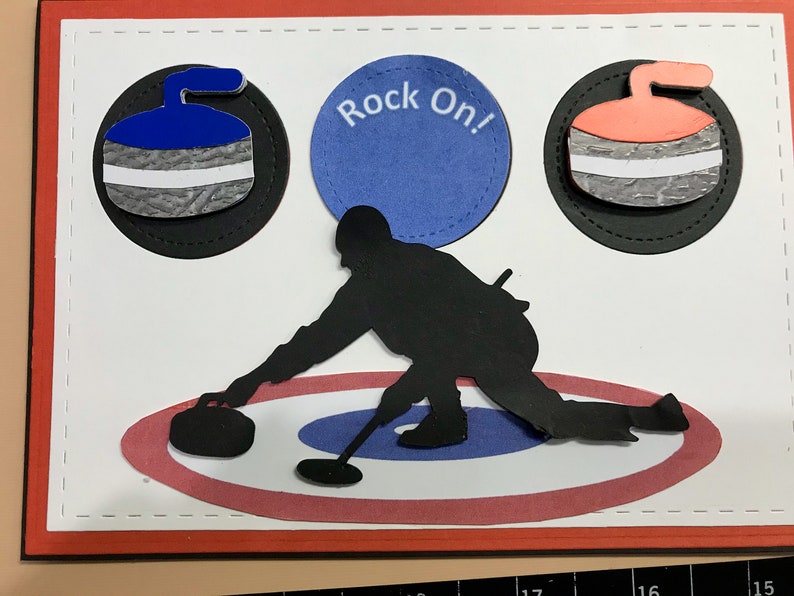 Handmade Curling Sports Card with Male Curler figure curling Etsy