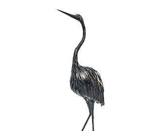 Great Blue Heron Metal Sculpture
