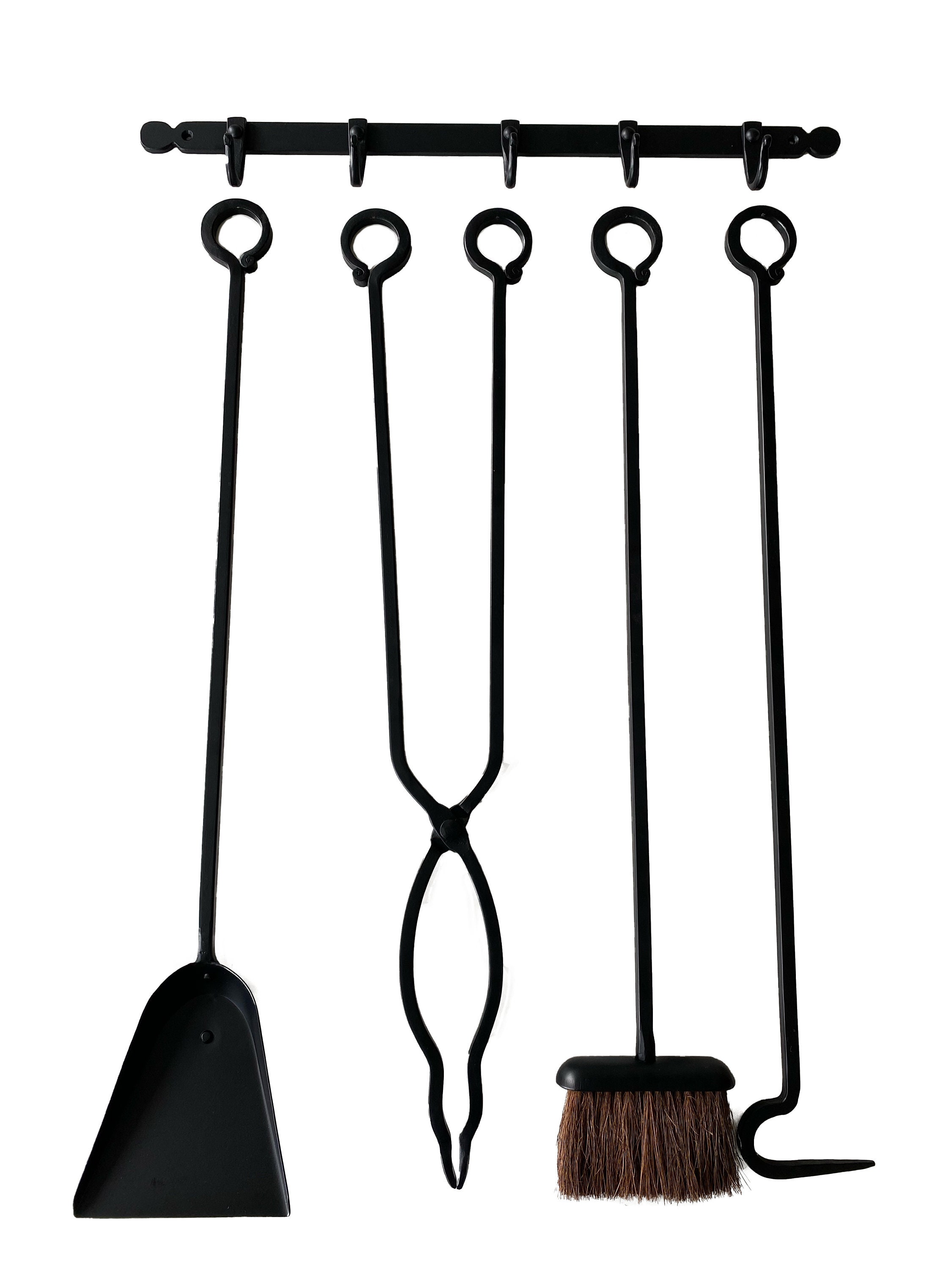 Minimalist Fireplace Tool Set W Wall Mount Lifetime Guarantee Etsy