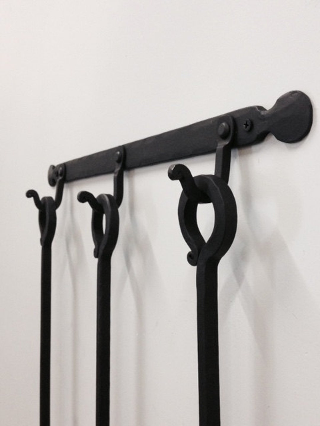 Minimalist Fireplace Tool Set W Wall Mount, Lifetime Guarantee Etsy