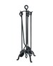 Minimalist Fireplace Tool Set w Stand, Lifetime Guarantee 