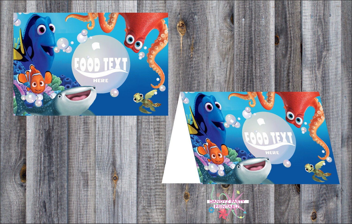 Finding Dory Food Label Food Tent Food Card Gift Tags Etsy