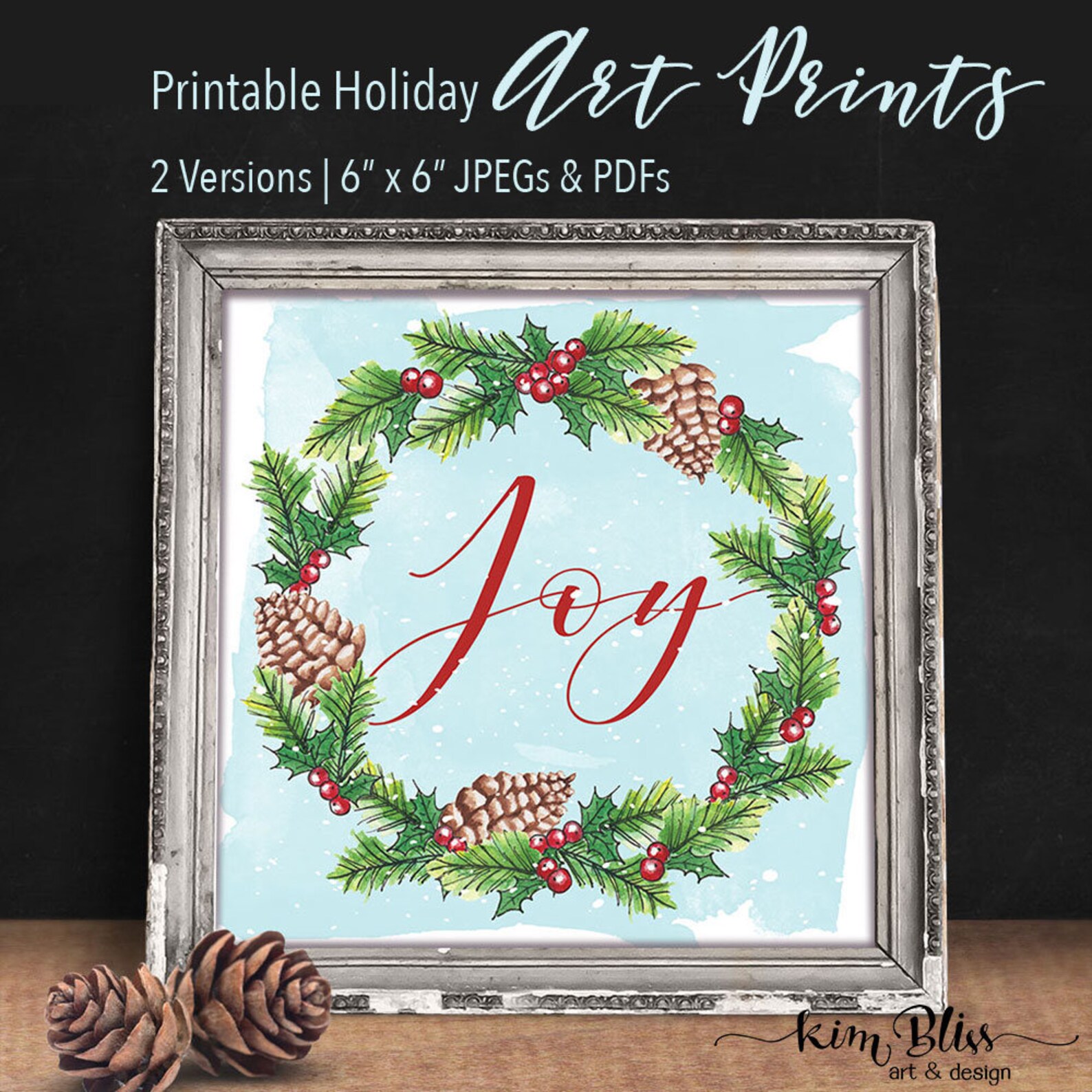 Printable Holiday Art Print JOY Christmas Printable 2 - Etsy