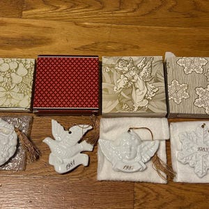 Vier Vintage Avon Keramik Ornamente 1980 1981 1982 1983 Lot