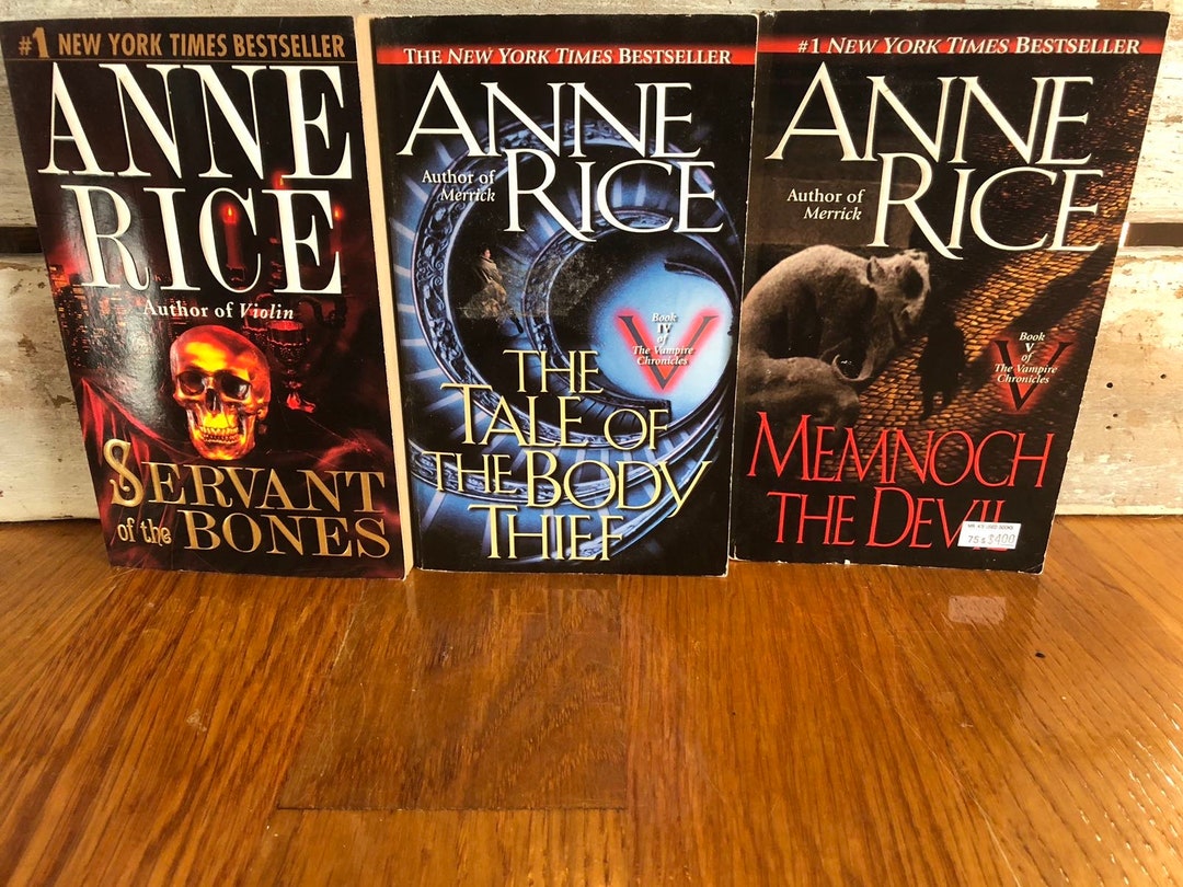 3 Anne Rice Books Servant of the Bones Body Thief Memnoch the Devil Pb ...
