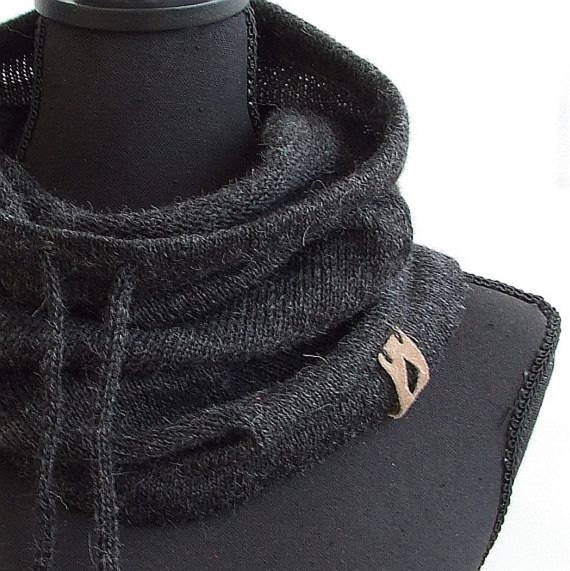 Grey Cowl Neck Warmer Tall Knit Cowl for Men or Women Unisex Etsy