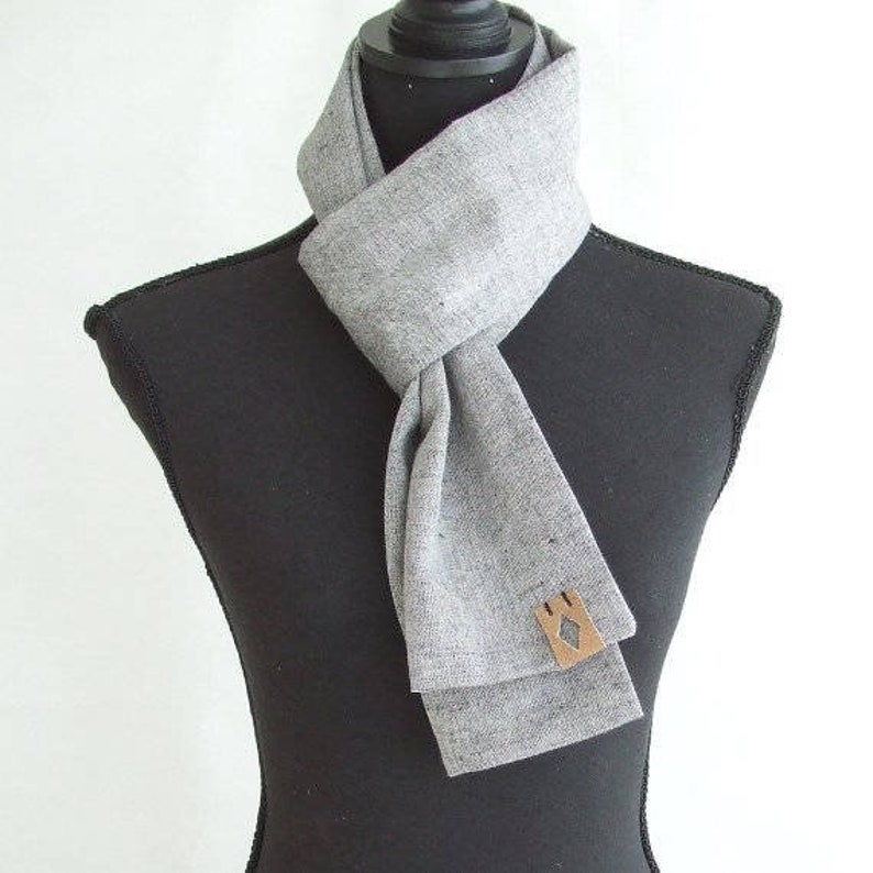 Men's Linen Scarf Gray Linen Scarf for Men Gift for Him Etsy