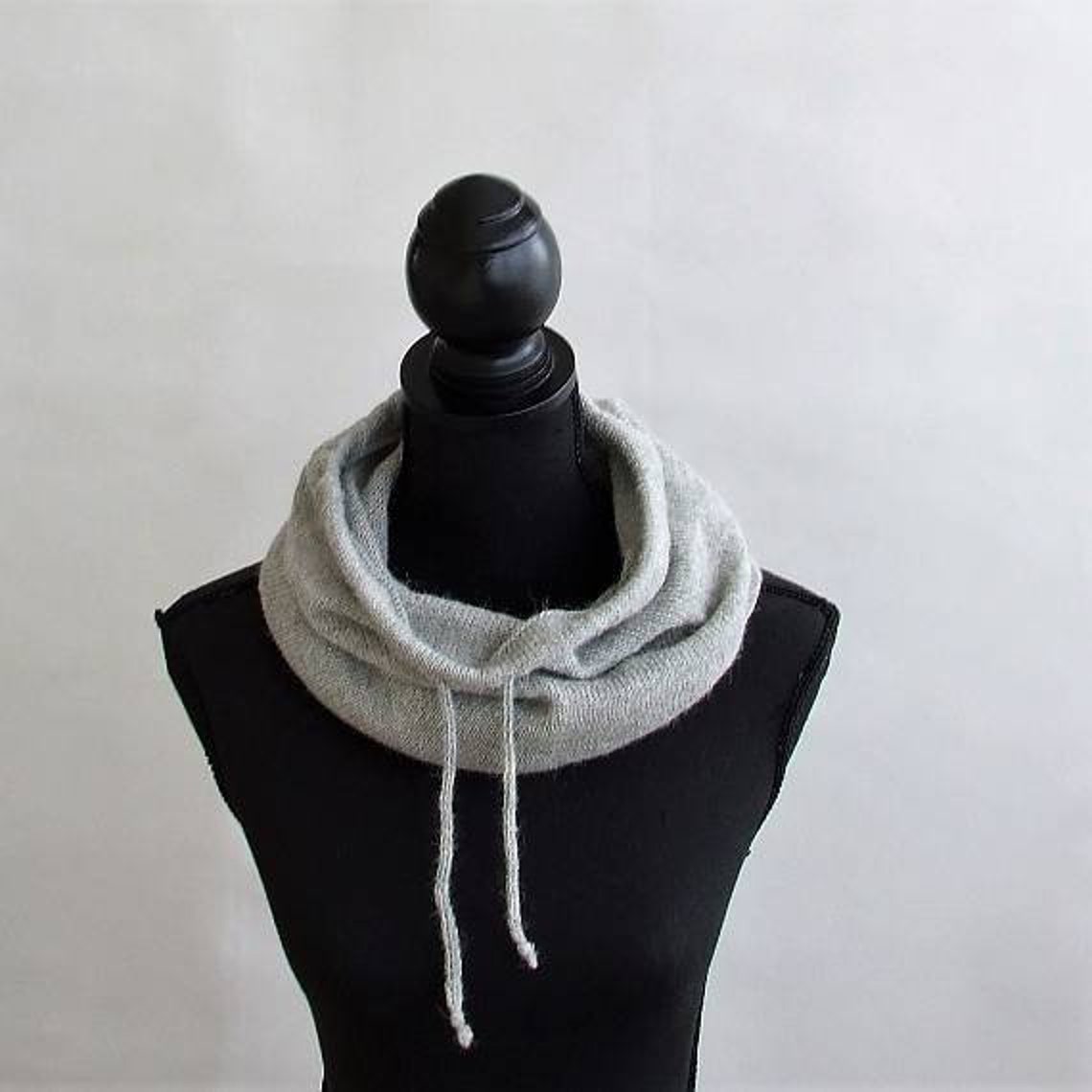 Grey Cowl Neck Warmer Tall Knit Cowl for Men or Women Unisex Etsy