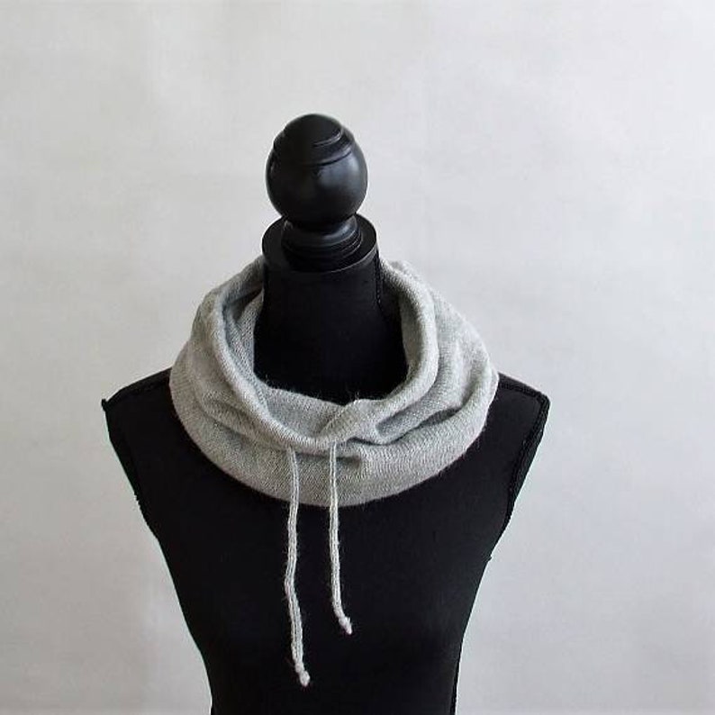 Grey Cowl Neck Warmer Tall Knit Cowl for Men or Women Unisex Etsy