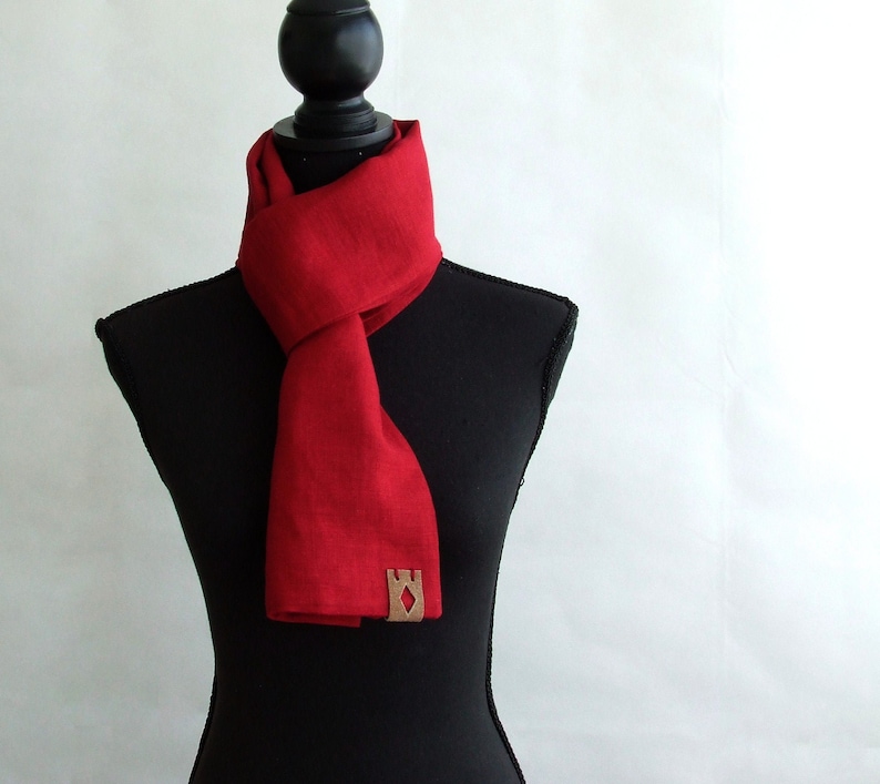 Men's Linen Scarf Burgundy Classic Summer Linen Scarf Etsy