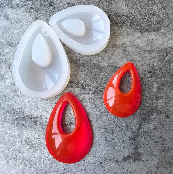 2 Pieces Pendant Resin Silicone Mold Waterdrop For Jewelry Mould Craft Diy Making Supplies Uv