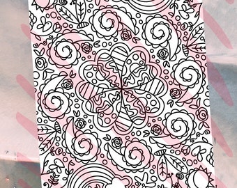 April Showers Coloring Page | Digital Download | Printable Coloring Page | Adult Coloring | Kid Coloring