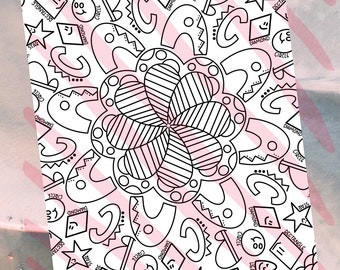 ABC Shapes Coloring Page | Digital Download | Printable Coloring Page | Adult Coloring | Kid Coloring