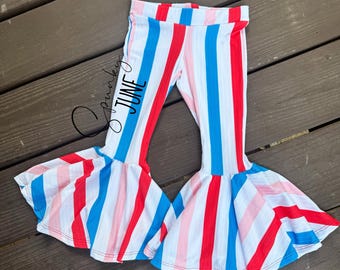 Sassy Bell Bottoms | Big Flare | Fourth of July | Red White and Blue | American Flag | Patriotic