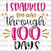 I Sparkled My Way Through 100 Days, SVG, Cut File, DXF, 100 days of school, digital download, vector file, cricut, silhouette, clip art 