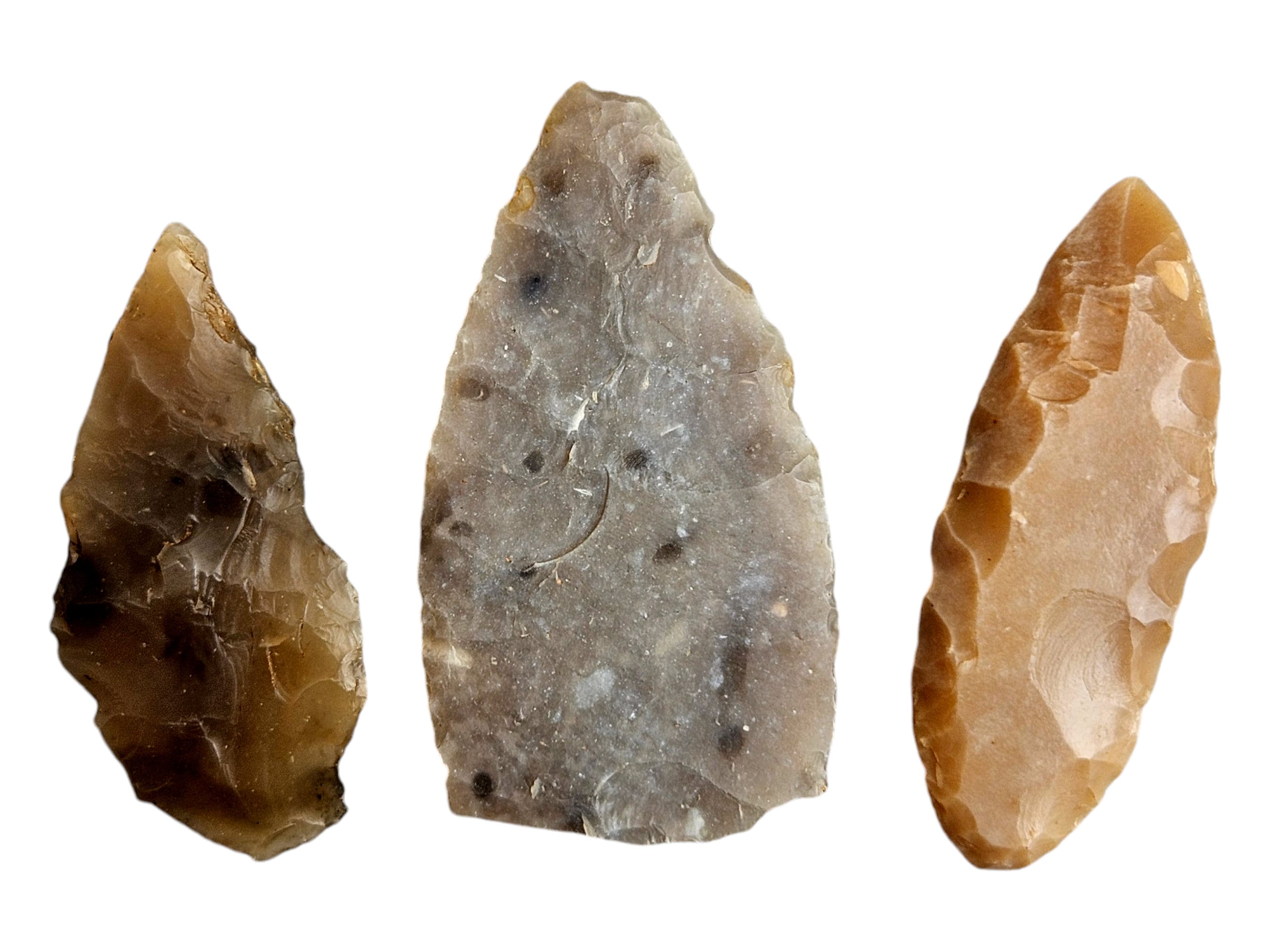 X3 古代新石器時代のフリント矢じり 紀元前 4000-3300 年頃、金属探知