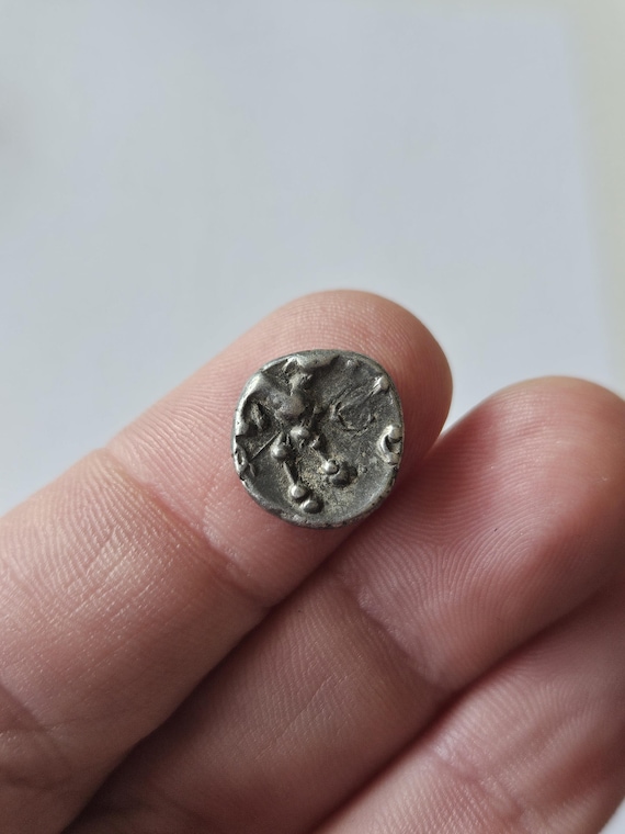 Celtic Gaul Aedui Silver Quinarius Coin Circa 1st Century BC