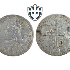 Queen Elizabeth I silver milled Sixpence coin circa 1562 AD, metal detecting find, history gift, Vintage, Tudor