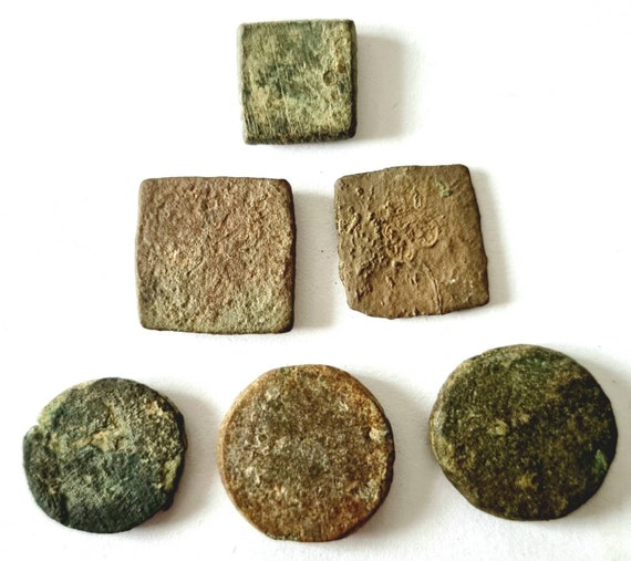 X6 Medieval-post Medieval Copper Alloy Coin Weights, Metal Detecting Finds,  History Gift -  Norway