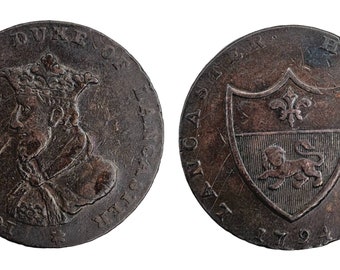 1794 Lancashire Lancaster John of Gaunt Halfpenny Token - Etsy Canada