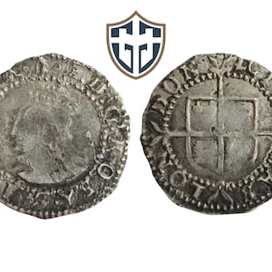 Queen Elizabeth I Tudor silver hammered Penny coin circa 1601-1602 AD, metal detecting find, history gift, Vintage