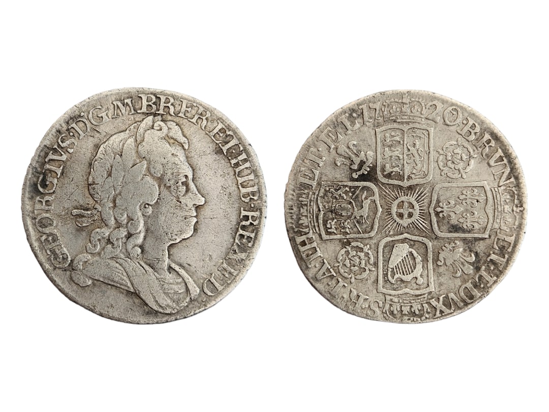 Scarce King George I Silver Sixpence Coin Circa 1720/17 AD, Metal ...