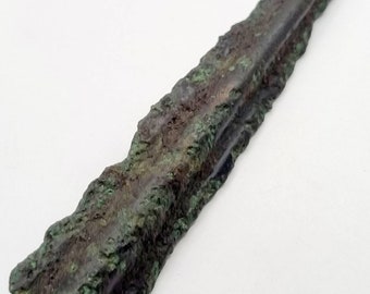 Large Ancient Bronze age spear head fragment circa 1200-800 BC, metal detecting find, history gift