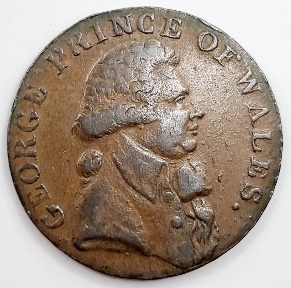 1795年ハーフペニートークン銅貨ウェールズ王女ミドルセックス　ナショナル 1795年ハーフペニートークン銅貨ウェールズ王女ミドルセックス