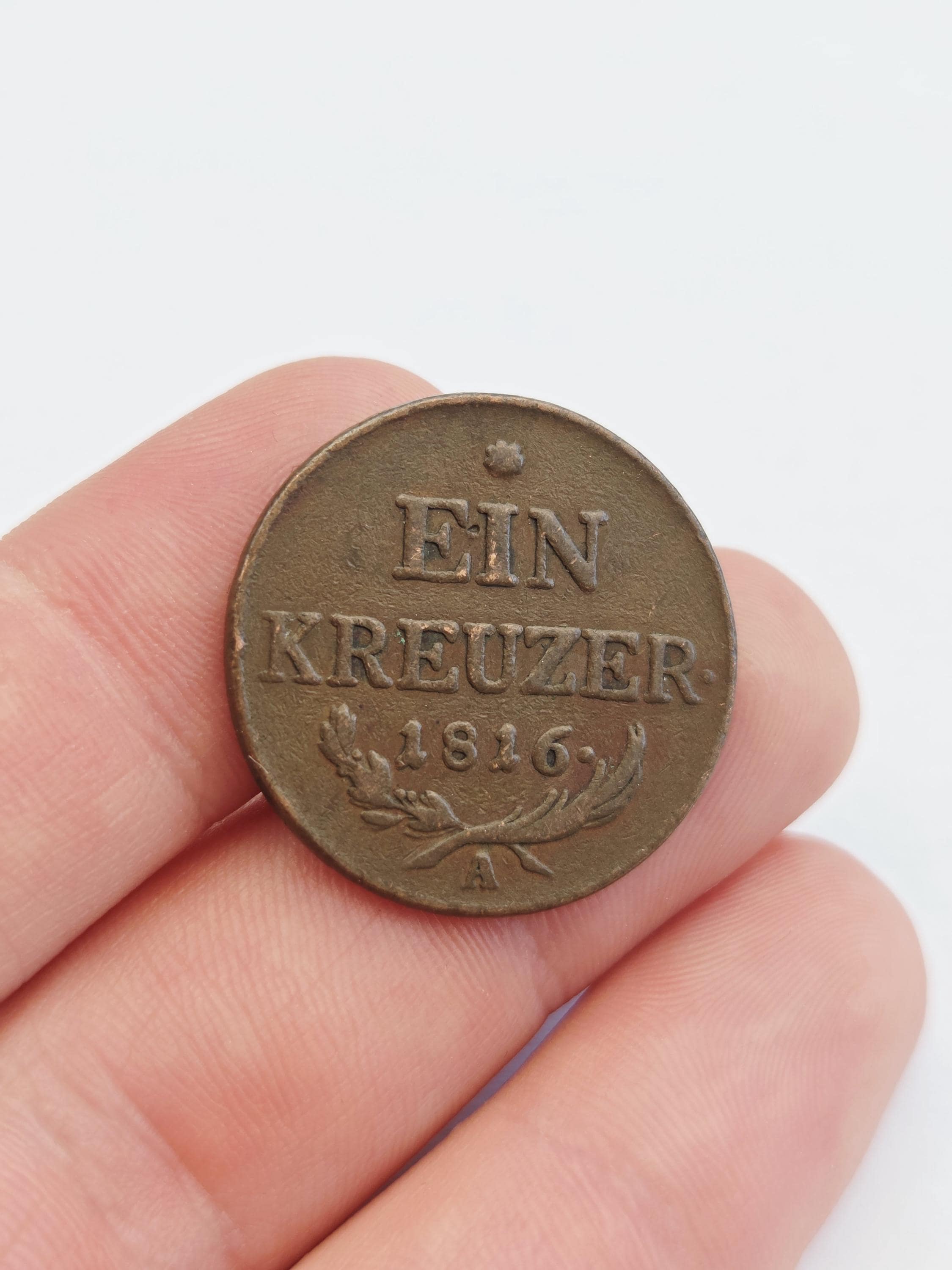 Copper Austria King Francis I, 1 Kreuzer Coin Circa 1816 AD, Metal