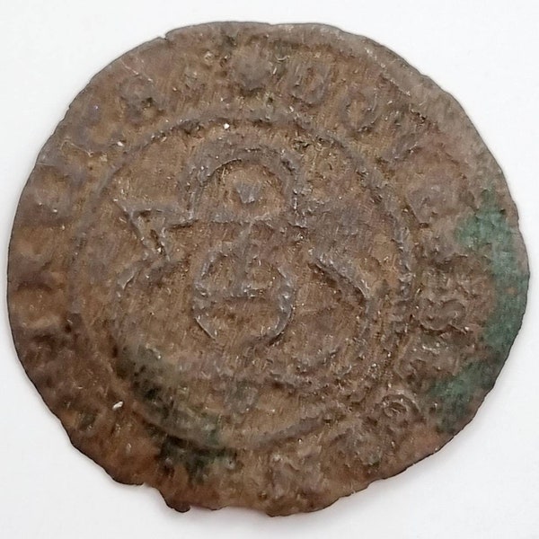 Post medieval copper alloy jetton of Hanns Krauwinckel II circa 1586-1635 AD, metal detecting find, history gift