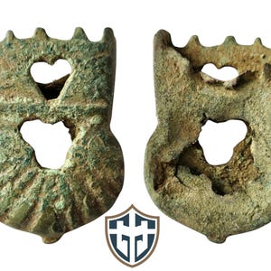 Copper alloy Medieval-Tudor scabbard chape circa 15th-16th century AD, metal detecting find, history gift, Vintage