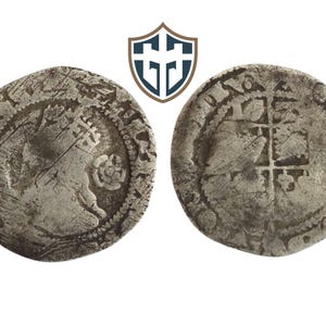 Queen Elizabeth I Tudor silver hammered Threepence coin circa 1575 AD, metal detecting find, history gift, Vintage