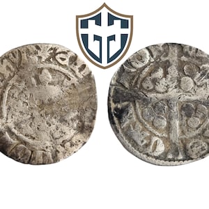 King Edward I Medieval silver hammered penny coin circa 1279-1307 AD, Canterbury mint, metal detecting find, history gift, Vintage