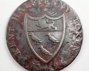 ケント・ランバーハースト ハーフペニー銅貨コンドルトークン 1794