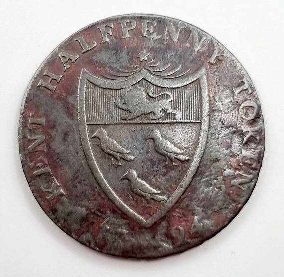 ケント・ランバーハースト ハーフペニー銅貨コンドルトークン 1794