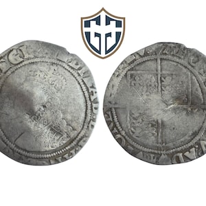 Queen Elizabeth I silver hammered Shilling coin circa 1582-1584 AD, metal detecting find, history gift, Vintage, Tudor