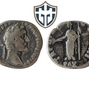 Antoninus Pius silver roman Denarius coin circa 138-161 AD, metal detecting find, history gift, Vintage