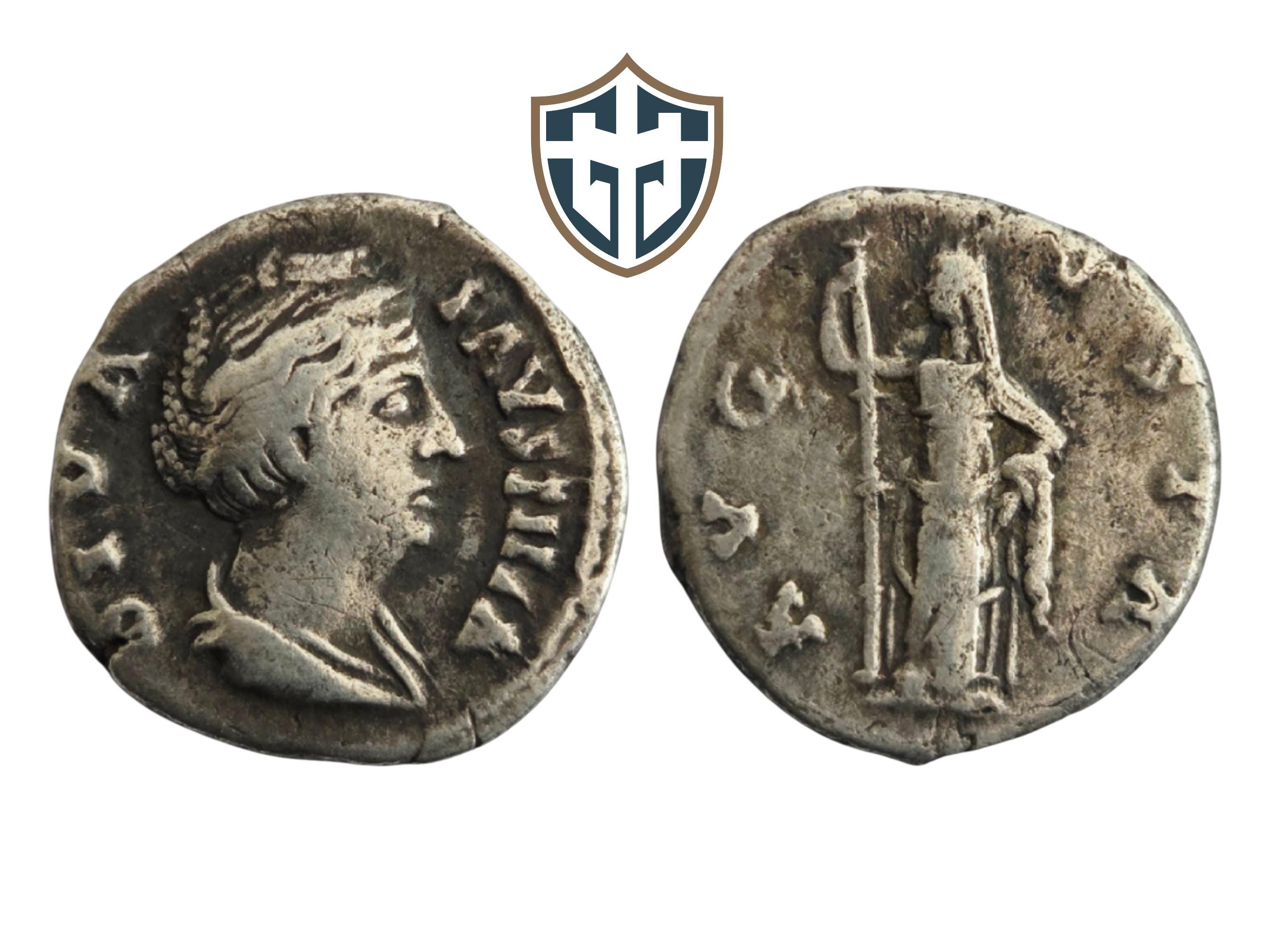 ファウスティナ1世アル ローマ時代のデナリウス銀貨 西暦141年頃、裏面