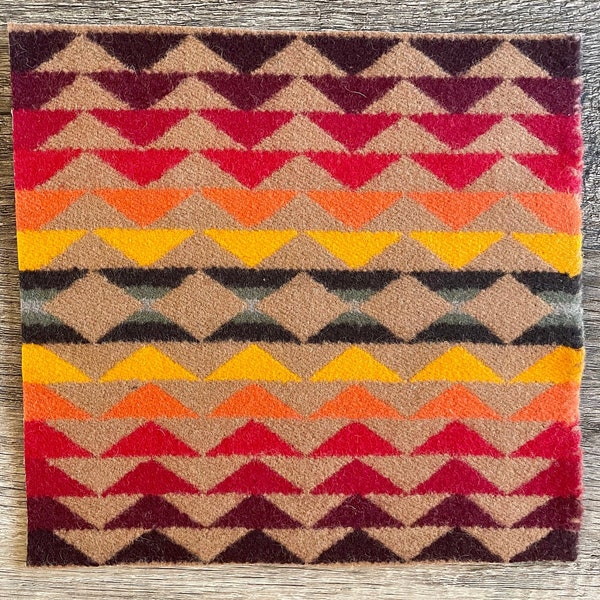 PNW Southwestern Native Wool REMNANT  Blanket Wt Fabric Tribal, Reversible
