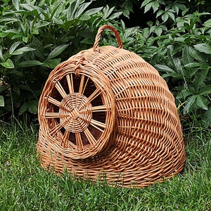 Wicker Cat Bed, Cat Cave, Wicker Cat Basket, Wicker Cat House, Cat/Small Dog House Willow Basket for Cats, Cat Furniture, Wicker Cat Carrier image 1