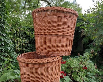 Wicker Waste Bin, Basket Plant Pot, Big Wicker Planter, Storage Basket, Rustic Plant Pot, Wicker Basket Planter, Handwoven Willow Planter