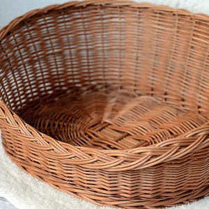 Oval Dog Bed, Wicker Dog Bed, Oval Cat Bed, Wicker Dog Basket, Small Dog Wicker Basket, Natural Material Dog Bed, Pet Basket Pet Bed Natural image 3